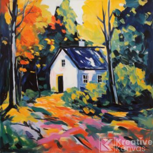Autumn's Embrace: The Fauvist Cottage