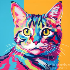 Kaleidoscopic Whiskers: A Pop Art Feline