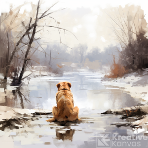 Winter's Reflection: Solitude by the Creek